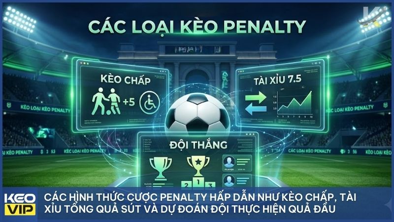 Kèo Penalty Là Gì? Bí Quyết Soi Kèo Sút Luân Lưu 11m Từ Chuyên Gia 2 Tổng hợp các hình thức cược penalty hấp dẫn như kèo chấp, tài xỉu tổng quả sút và dự đoán đội thực hiện quả đầu