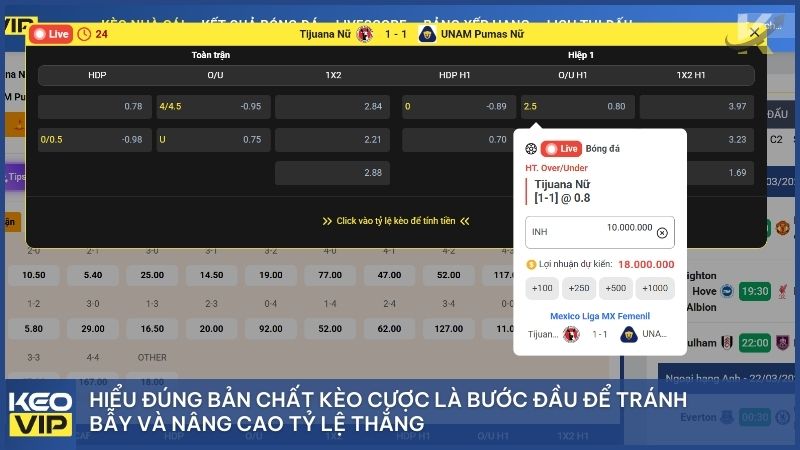 Cách đọc kèo bóng đá không chỉ là nhìn những con số, mà là khả năng "đọc vị" xác suất thắng thua và ý đồ ẩn sau mỗi tỷ lệ mà keonhacai đưa ra