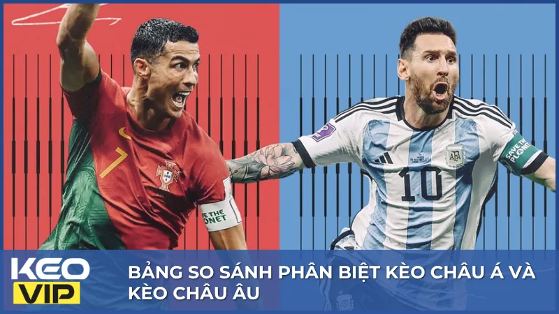 Bảng so sánh giúp phân biệt kèo châu Á và kèo châu Âu thông qua cách tính, tỷ lệ và lựa chọn kết quả