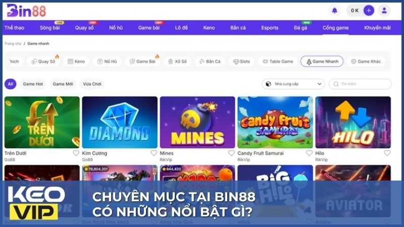 Bin88 xây dựng hệ thống giải trí đa dạng với nhiều trò chơi hấp dẫn