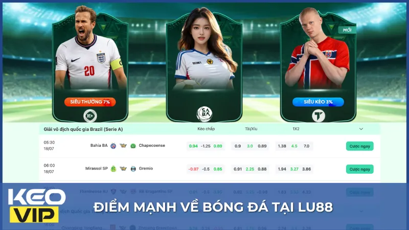 Lu88 hỗ trợ đa dạng thị trường cược bóng đá với tỷ lệ kèo được cập nhật liên tục